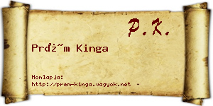 Prém Kinga névjegykártya